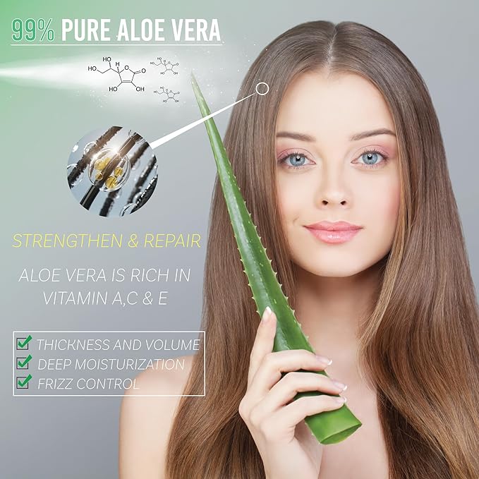 Green Leaf Naturals Aloe Vera Spray Bottle Travel Size | Vitamin C, E & A | Skin Care, Hair Spray, Facial Moisturizer, Hair Growth, Facial Cleanser, Sunburn Relief & After Sun Lotion 3.3oz