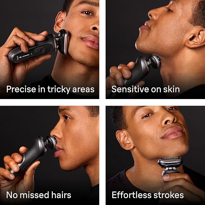 Braun Electric Razor for Men Series 7, Electric Shaver, Extra Head, Precision Trimmer, 4-in-1 Clean & Charge Center, Case, S7 7185cc