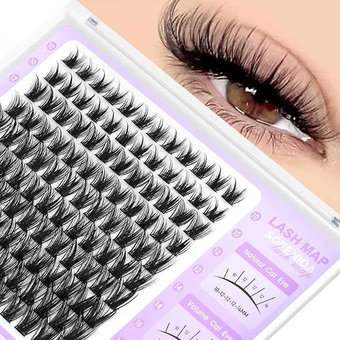 Lash Clusters Wispy Lash Clusters Cluster Eyelash Extensions 10-18mm Natural Volume Lash Extension Eyelash Cluster Eyelash Extensions Comfortable DIY Individual Lashes Clusters with Thin Band