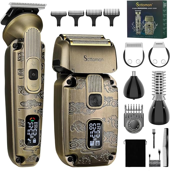 Foil Shavers for Men Beard Trimmer Electric Razor for Men Bald Head Hair Shaving Kit Cordless Waterproof