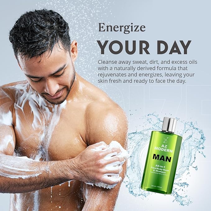 Ageless Zen 3-in-1 Face Wash, Body Wash & Shampoo 10.14 + 2 FL OZ | To Wash Away Sweat, Dirt & Excess Skin Oils | Odor Cleansing Aloe Vera & Jojoba Oil Formula | For All Skin Types
