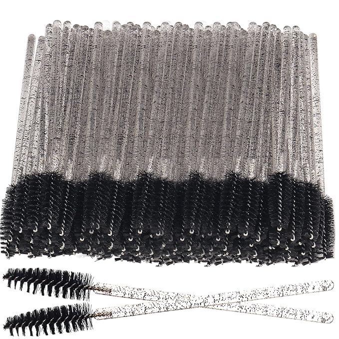 Mascara Wands, Disposable Lash Brushes for Eyelash Extensions Makeup Brush Bulk Tool Set(150Pcs, Crystal Black)