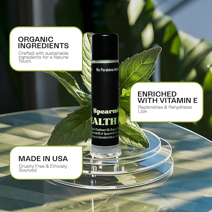 Stealth Balms Organic Variety Lip Balm - SPF 15 Sun Protection, Moisturizing Lip Balm, Includes Watermelon, Vanilla and Mint Lip Balms, Chapstick & Smooth Chapped Lips, 3-Pack