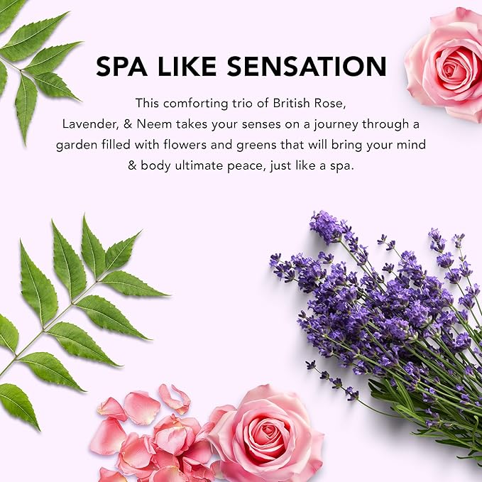 Botanic Hearth Relax & Renew Body Wash Set – British Rose, Lavender & Calendula Neem, Travel-Size 3-Pack, Gentle Cleansing Shower Gel – 4 fl oz Each