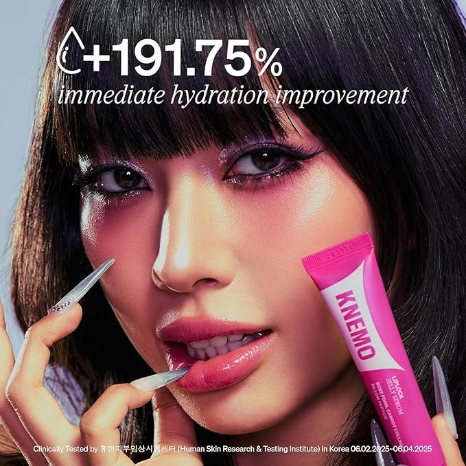 KNEMO LipLock Jelly Serum, Korean Skincare for Dry Lips, Long-Lasting, Hydrating, Plumping, Glossy Mask with Rose PDRN, Carrot Collagen, Pillow Peptide, Moisturizing Tinted Lip Balm. (Grape Crush)