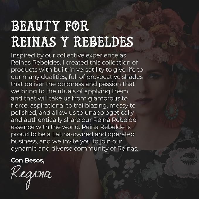 REINA REBELDE Xicana Bold Lip Pencil - Chocolate Brown Shade/Up to 8 Hour Finish/Water Resistant, Won't Feather or Bleed/Highly Pigmented Glides On Like a Dream/Moisturizing/PVC Free Barrel