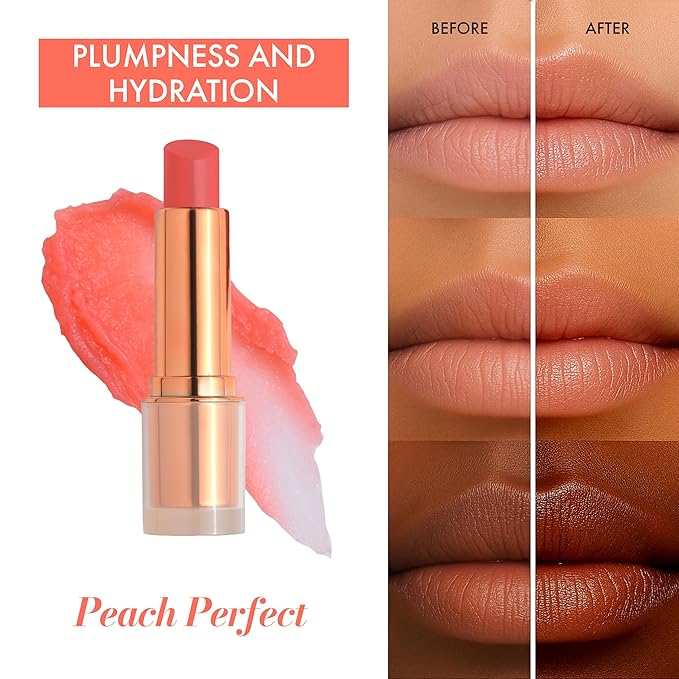 Clinexil Tinted Lip Balm – Anti-Wrinkle Lip Treatment with Deep Hydration & Long-Lasting Moisture. Natural Skincare with Cold Pressed oils – Clean, Non-Toxic Lip Care – 002 Peach Perfect