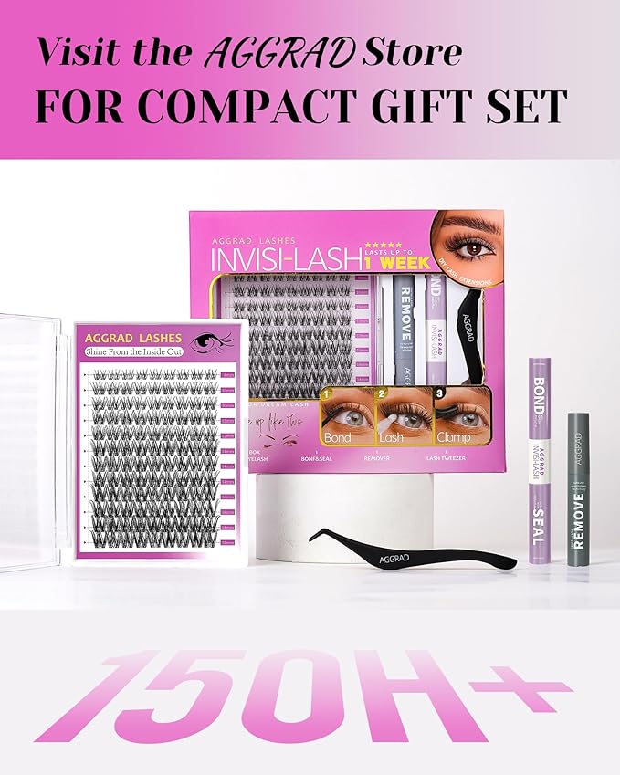 Magic Lash Clusters Natural 8-18mm Slightly Volume Wispy & Spikes Eyelash Clusters Extension Kit D Curl Individual DIY False Eyelash Extension Fake Eye Lashes With Wide & Thin Invisible Lash Band