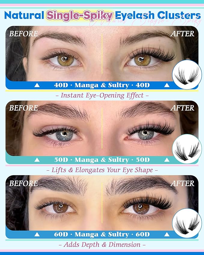 Wispy Lash Clusters 10 12 14mm Eyelash Clusters Short Natural Cluster Eyelash Extensions 40D 50D 60D Individual Lashes Clusters 360pcs Fairy Lash Extension CC Curly DIY Eyelashes Clusters by calphdiar