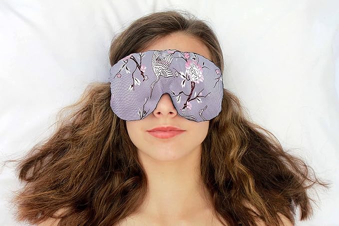 Candi Andi Handmade Weighted Sleep Eye Mask Yoga Pillow - Flax Seed Fill - Lavender Scented - On a Wing - TEMFL-OW