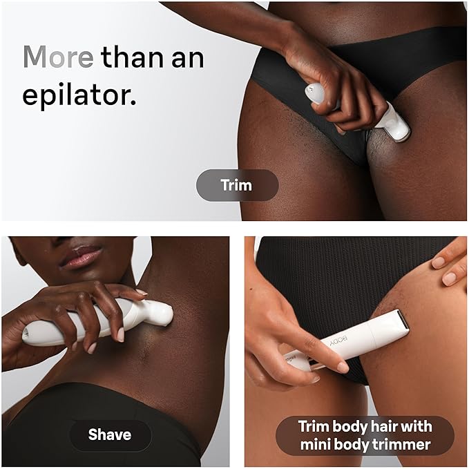 Braun Silk-épil 9 Epilator, Pivoting Head, Wet and Dry, Includes Body Trimmer, Shaver Head and Trimmer Comb, SES9-441