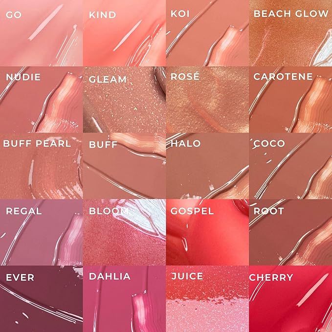 FITGLOW Beauty Lip Colour Serum | Hydrating Lip Gloss | Plumping Anti-Aging Lip Treatment | Natural Shine with Pomegranate Sterols & Collagen | Buildable Color for Dry Chapped Lips | Buff - 10g