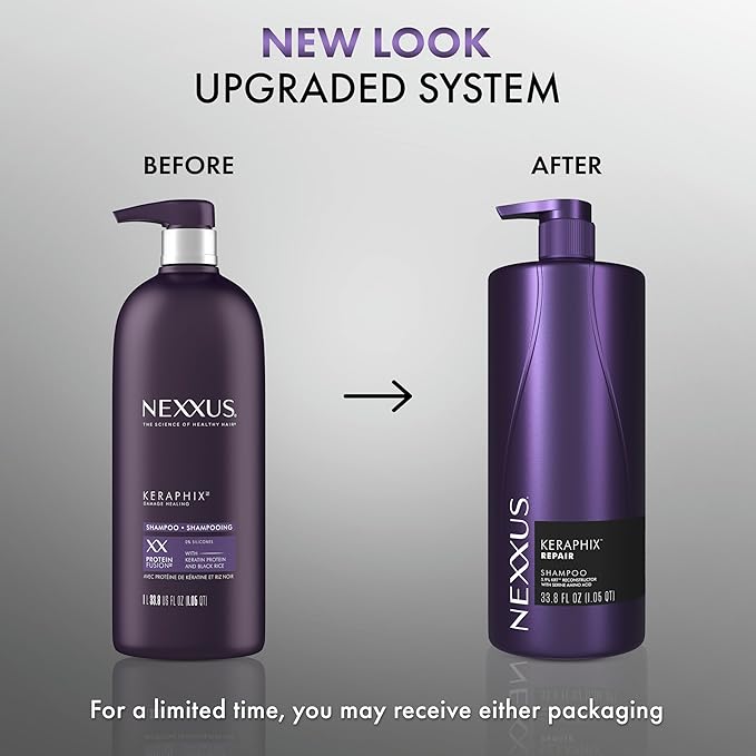 Nexxus KERAPHIX Shampoo for Damaged Repair Hair Powered by KRT Keratin Resistance Therapy with Liquid Crystal Amino Acids 33.8 fl oz