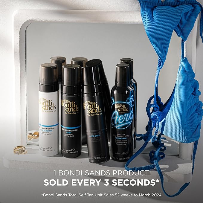 Bondi Sands Aero 1-Hour Express Self Tanning Foam | Lightweight, Coconut Tanning Foam Quickly Provides a Healthy, Flawless, Bronzed Glow | 7.61 fl oz/225 mL