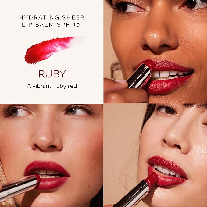 MDSolarSciences Tinted Sheer Lip Balm SPF 30 | Hydrating Lip Sunscreen | Shea Butter, Jojoba & Avocado Oils | Moisturizing, Vegan, & Clean| 0.15 oz, Ruby