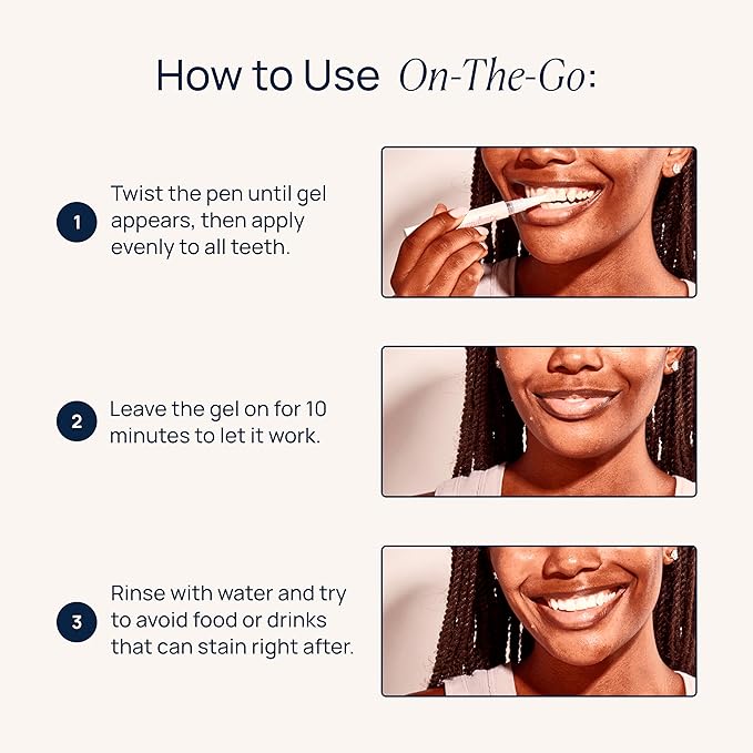 Laughland Everyday to Go Whitening Teeth Pen, Formula with 8% Hydrogen Peroxide, Glycerin, Aloe Vera & Mint, Gentle on Sensitive Teeth, at Home Dental Care, Travel Friendly, 6 Treatments