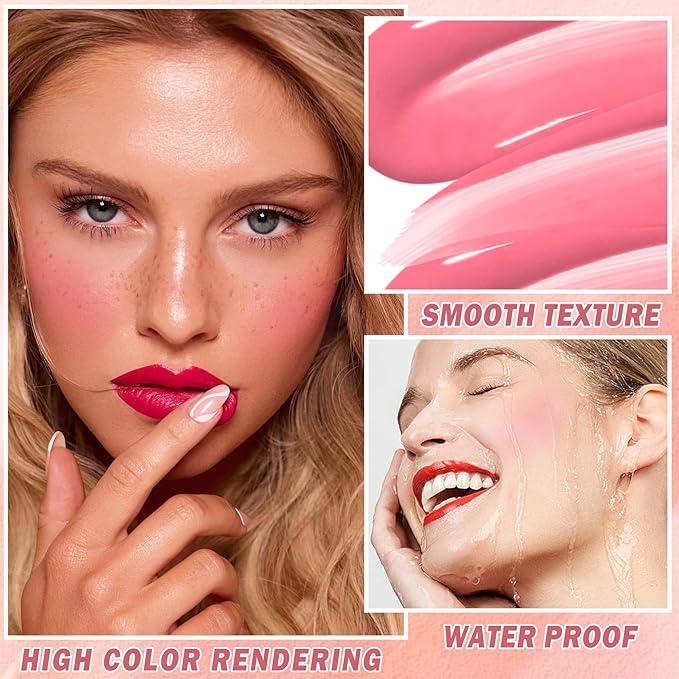 CAHIUYOA Blush Wand Liquid Cream Blush Makeup Stick Dark Rose