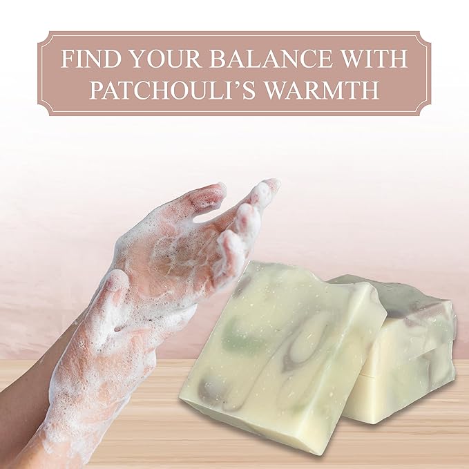 Dr. Wally's Handcrafted Soap Patchouli 5 oz Bar, with Shea Butter and enrich with Olive Oil, All Natural - Cold process - 100% Handmade - Made in USA, pack of (3). Scent intensity - medium