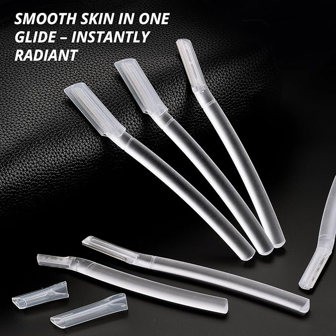 Dermaplane Razor for Women Face, 12PCS Eyebrow Razors, Dermaplaning Tool with Storage Case, Professional Face Razors for Peach Fuzz Removal, Eyebrow Shaping, Smooth Skin & Gentle Exfoliation