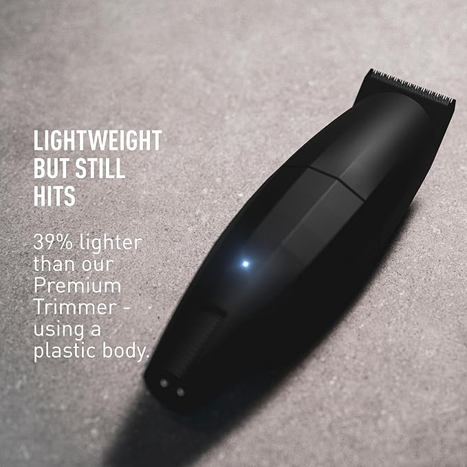 Bevel Beard Travel Trimmer SE for Men - Lightweight Cordless Mustache Trimmer, 4 Hour Rechargeable Battery Life, Tool Free Adjustable Zero Gapped Blade, Barber Supplies, Black (Packaging May Vary)