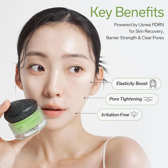 usnear FOREST Usnea-PDRN wrapping layer Cream – Elasticity & Hydration Face Moisturizer for Sensitive Skin with Liposome Ceramide, Korean Skincare for Boosts skin barrier, 1.69 fl oz