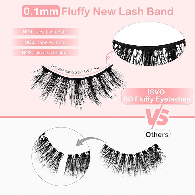 False Eyelashes Manga Anime Lashes, Wispy Volume Fake Lashes, Invisible Band for Cosplay, 8 Pairs Faux Mink Natural Look Spiky Eyelash Strips 17MM (Bright Sexy)