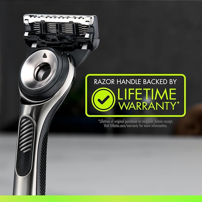 GilletteLabs with Exfoliating Bar by Gillette Razor for Men - 1 Handle, 4 Razor Blade Refills, Includes Premium Magnetic Stand