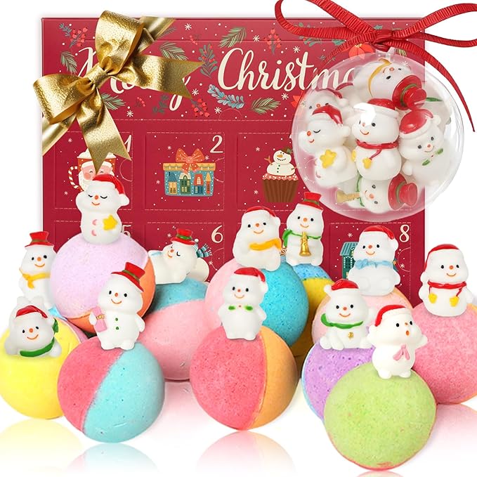 Valentines Day Gifts for Women - Bath Bomb with Surprise Inside, Bath Bomb Gift Set for Sister, Wife, Mom, Son, Daughter｜Spa Gift Set Christmas Gift Idea for Boys Girls Gifts