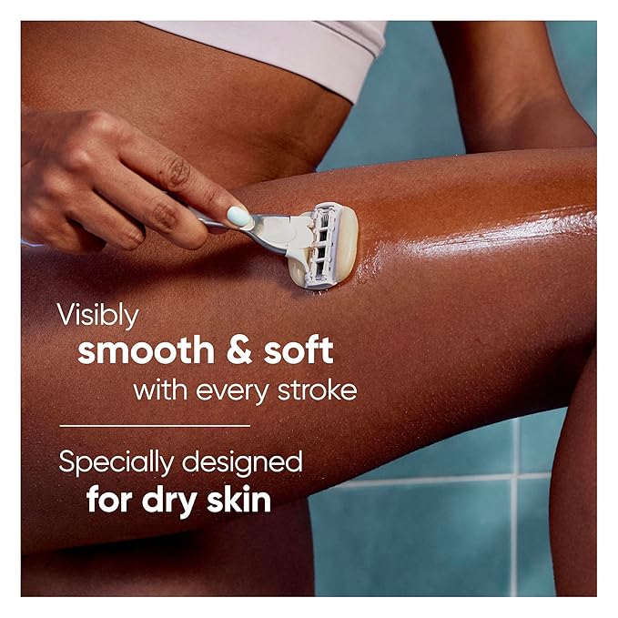 Venus MoistureGlide Women's Razor Blades, With Built-in Shave Gel Bars, 4 Razor Blade Refills, Holiday Gifts for Women