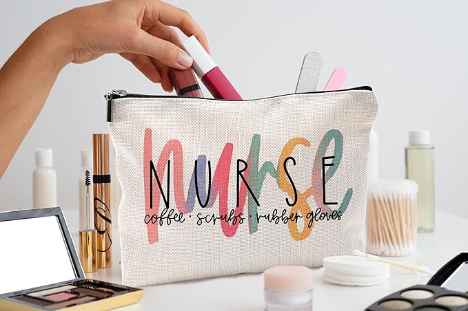QGFM Nurse Makeup Bags - Cosmetic Bags With Zipper for Women & Nursing Students