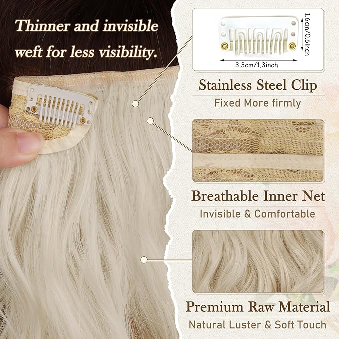 BARSDAR Short Wavy Silver Grey Clip in Hair Extensions - 12 Inch Gray Hair Extensions Clip in for Women - 6PCs Thick Soft Synthetic Clip-ins Hairpieces Daily - Silver Grey