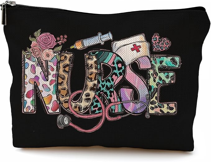 QGFM Nurse Makeup Bags,Nurse Gifts for Women,Nurse Cosmetic Bags With Zipper,Nurse Gifts for Nursing Student,Student Nurse Gifts