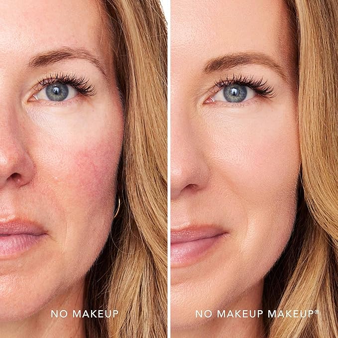 No Makeup Makeup Foundation + Brush Duo, Cream-Balm Formula Conceals, Corrects and Camouflages with Skin-Tone Adaptive Flexshade Technology, Buildable, Long-Lasting, Cruelty-Free, Vegan, Light Medium
