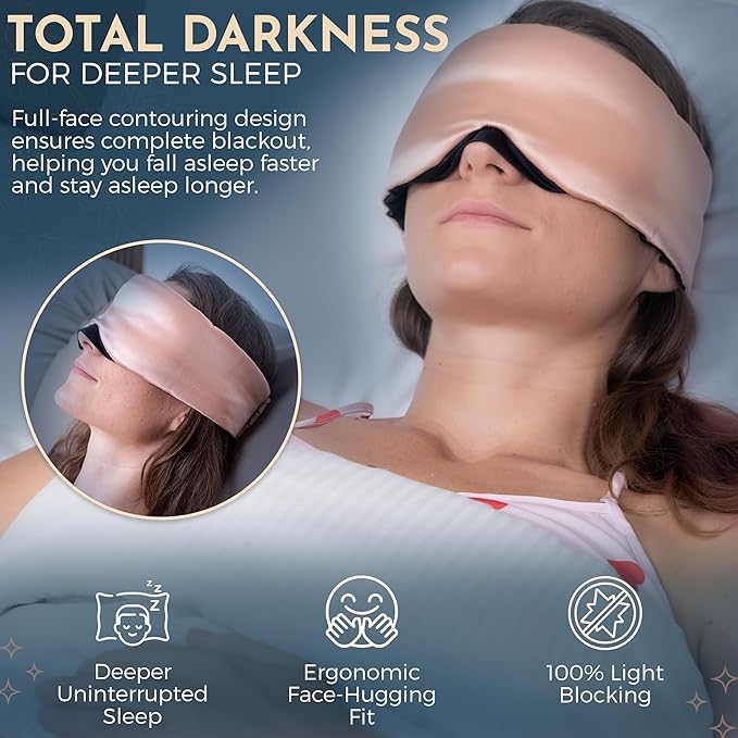 Mulberry Silk Eye Masks for Sleep (Rose Gold)