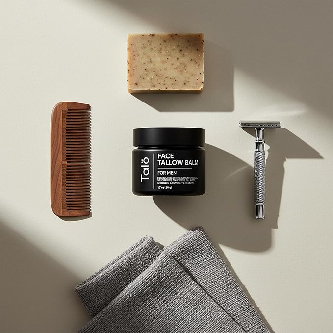 Talö Beef Tallow Moisturizer for Men | 100% Natural Grass Fed Beef Tallow for Face | Rich in Vitamins w/No Fillers & Synthetics | Anti-Aging Face Cream for Dry & Sensitive Skin | 1.7fl. oz jar