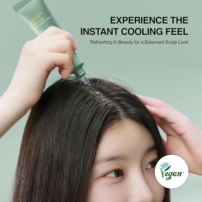 Korean Scalp Clean Solution Leave-in Hair Serum (1.01 fl oz) – Cooling & Refreshing Korean Hair Care Serum For Oily, Lightweight, Treatment, Frizz Ease Serum, Hair Repair, Anti Frizz, Hair Cream | Cooling & Refreshing, Clean Solution