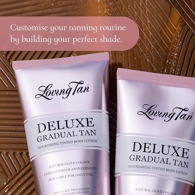 Loving Tan Deluxe Gradual Tan Lotion, Dark- Natural Looking Self Tanner, Professional Strength Sunless Tanner, 7+ Self Tanning Applications per Bottle- Cruelty Free, Naturally Derived DHA- 5.07 Fl Oz