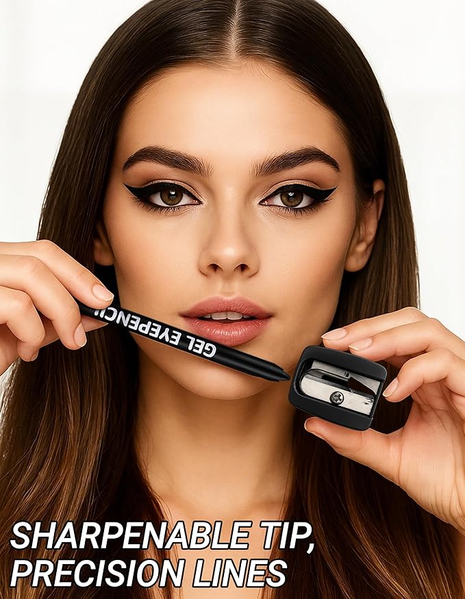 Erinde Waterproof Apricot Eyeliner Pencil, Creamy Gel Waterline Eye Liner Pen, Smooth Glide, Long Lasting, Waterproof, Sharpenable & Smudge Proof Eyeliner Pencil for Sensitive Eye, Cruelty-Free, 06