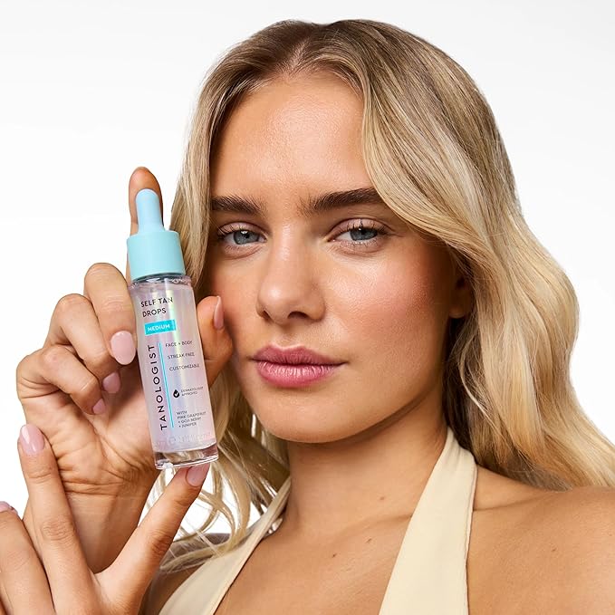 Tanologist Light Self Tan Drops, Streak-Free Body & Face Tanning Drops, No Fake Tan Smell, For Moisturizer & Lotion, Bronzing Face Tanner, Skincare Ingredients, Vegan, 1.01 fl. oz/30 ml Bottle