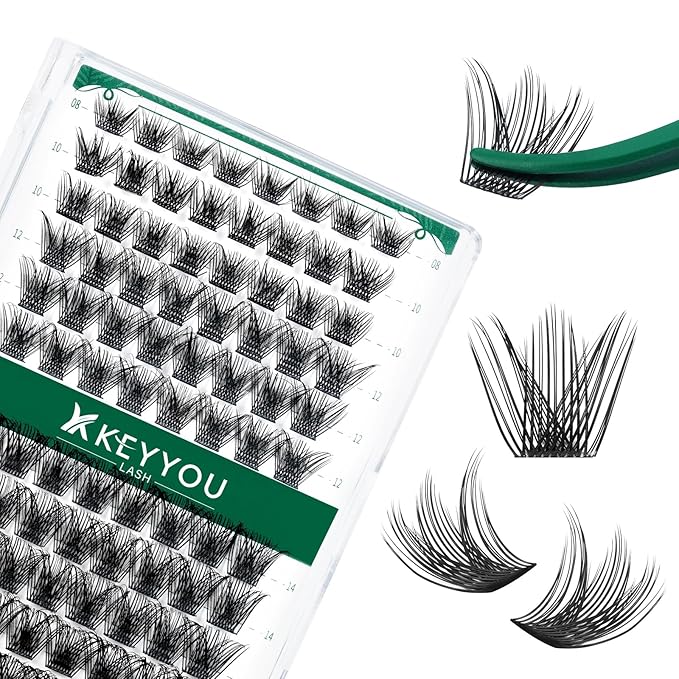Lash Clusters 96pcs Individual Lashes Y03 D Curl 8-18MIX Cluster Lashes KEYYOU Volume Wispy Lash Extension Soft&Comfortable Easy DIY at Home(Y03 D-8-18MIX)