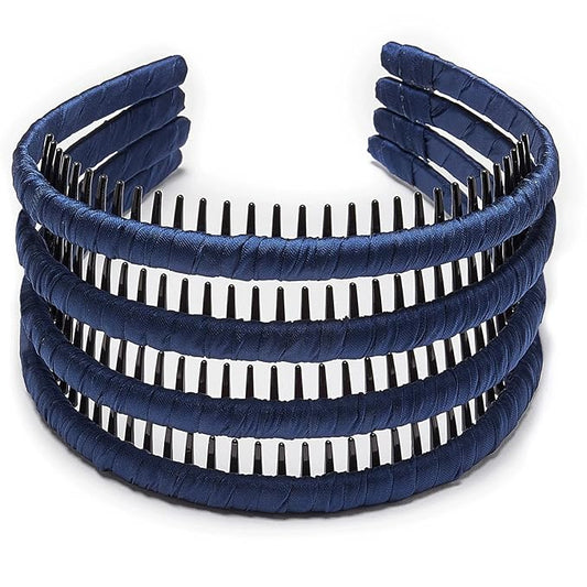 STHUAHE4PC Multicolor Protection Resin Teeth Comb Hair Hoop Hairband Headband Hair Accessories by Beauty hair (Blue-4PCS)