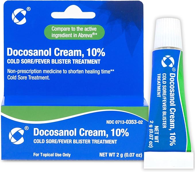 Cosette Cold Sore/Fever Blister Treatment for Face or Lips with Docosanol Cream, 10% - Treatment Cream for Cold Sore/Fever Blister - 0.07 oz Tube (6)
