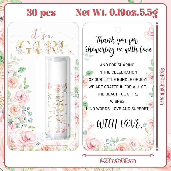 30 Sets Baby Shower Lip Balm Guest