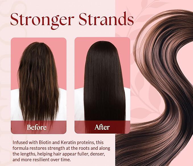 Biotin Shampoo and Conditioner Set with Apple Cider Vinegar & Rosemary Oil | Sulfate Free Scalp Care & Hair Strengthening System for Thinning, Oily or Color-Treated Hair – 16 fl oz Each | SOULSPA PURE
