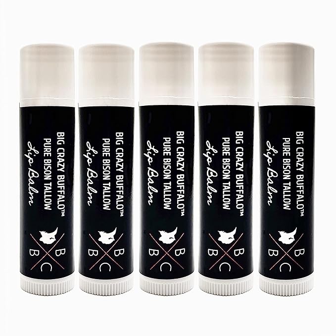 Pure Bison Tallow Lip Balm, Unscented, Lips