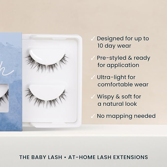FlutterHabit The Baby Lashes, 2 Sets of Eyelashes, DIY Lash Extensions, Up to 10 Day Lash Wear, Salon Quality Cluster Eyelashes for a Natural Look, No Glue Included