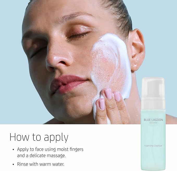 Blue Lagoon - Natural Foaming Face Cleanser - Gentle Facial Wash - Skin Purifier - Cleanser for Women - Makeup Dissolver - Bioactive Icelandic Skincare (1.7 fl oz | 50 ml)