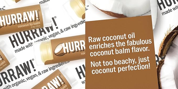 Hurraw! Coconut Lip Balm, 2 Pack: Palm