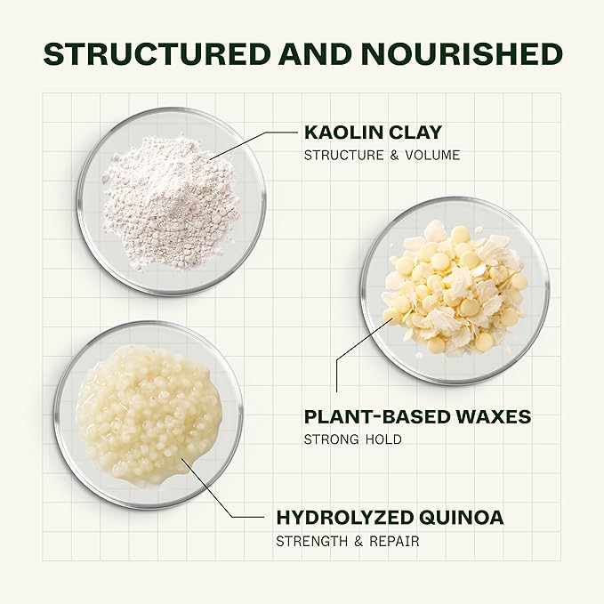 Scandinavian Biolabs Firm Hybrid Clay | Strong Hold, Semi-Matte Finish, Adds Texture & Volume, Water-Soluble, Plant-Based Formula, 90 mL/ 3 Oz