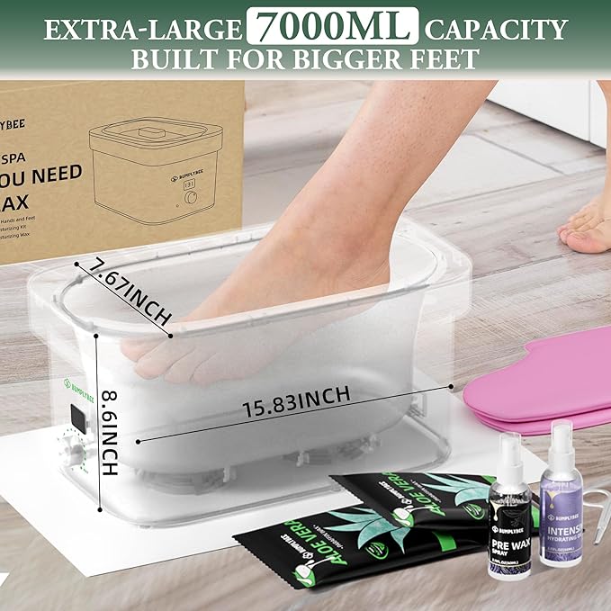 7000ml Paraffin Wax Machine for Hand and Feet-White Hand Wax Paraffin Machine for Hands with 10pcs Aloe Vera Paraffin Bath Refills,Ideal Gifts for Women
